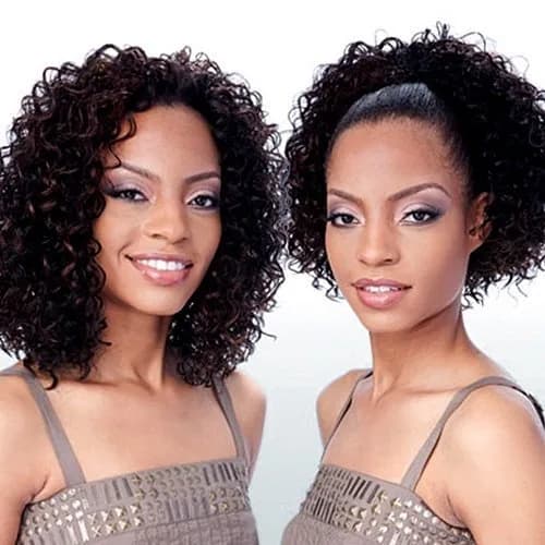 FREETRESS BRAIDS Celtic Girl Fullcap Drawstring Wig Jet Black | Heat Resistant Synthetic Hair - main product image