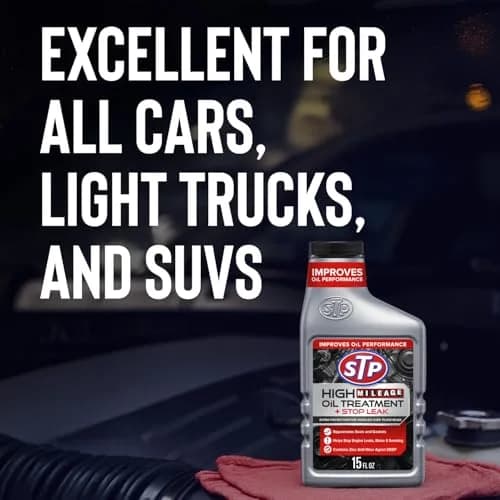 STP High Mileage Oil Treatment + Stop Leak 443ml (15 Fl Oz) | Protects Engines Over 75,000 Miles thumbnail 6