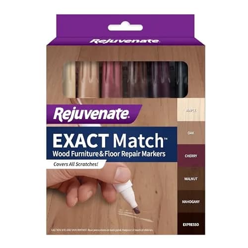 Rejuvenate Exact Match Wood Furniture & Floor Repair Markers, 6 Count, Brown Markers Cover All Scratches, Scuffs And Damage To Wood Furniture And Flooring thumbnail 1