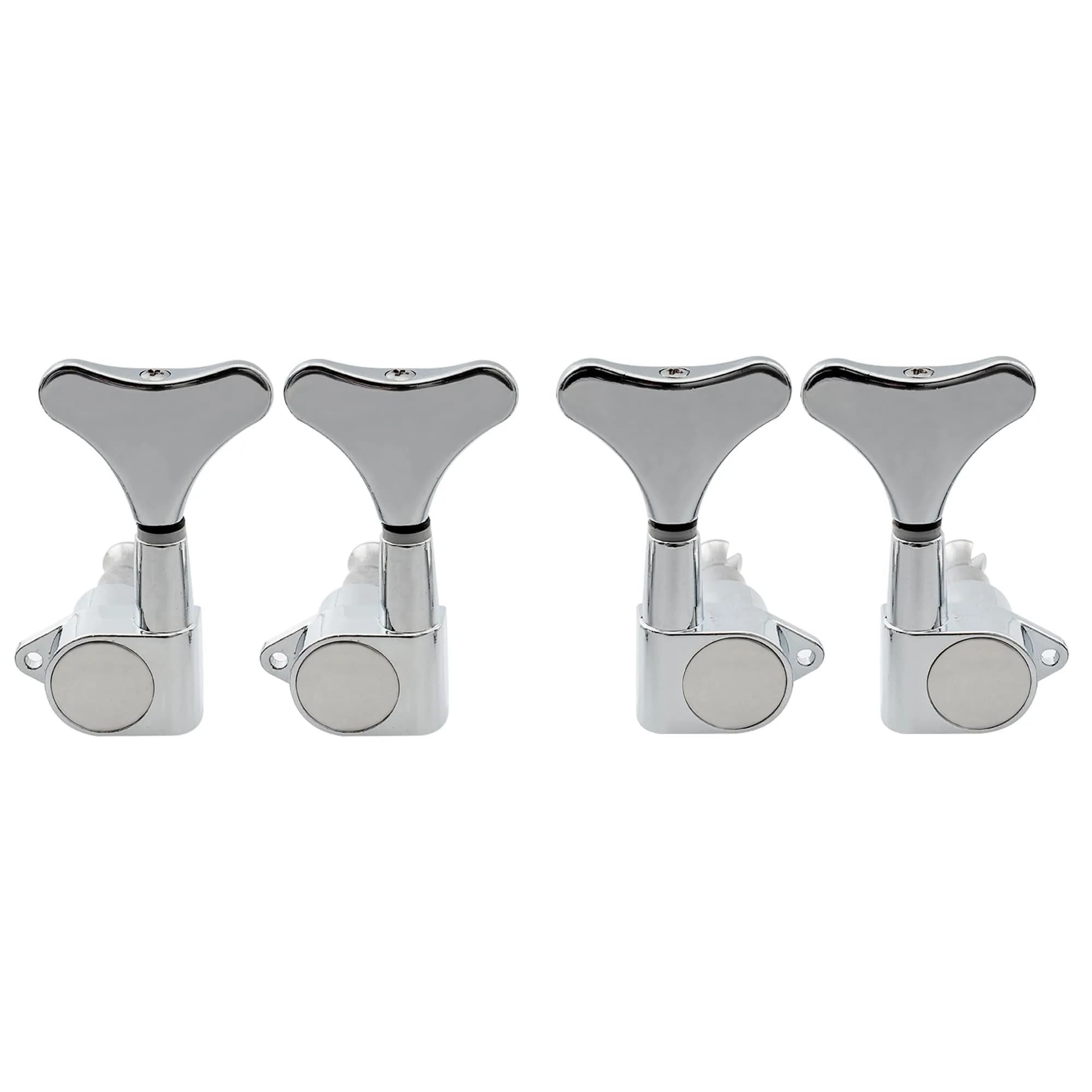 Musiclily Bass Tuning Machines, Chrome, 4 Pieces | Gear Ratio 19:1 for Ibanez Style Bass — 2R2L Chrome