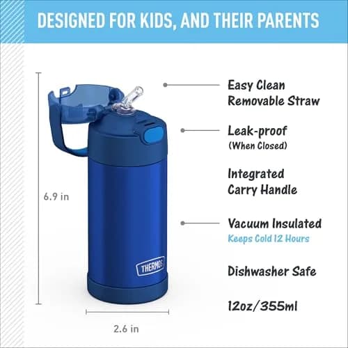 THERMOS FUNTAINER Water Bottle with Straw, 12oz (355ml) | Keeps Drinks Cold for 12 Hours thumbnail 2