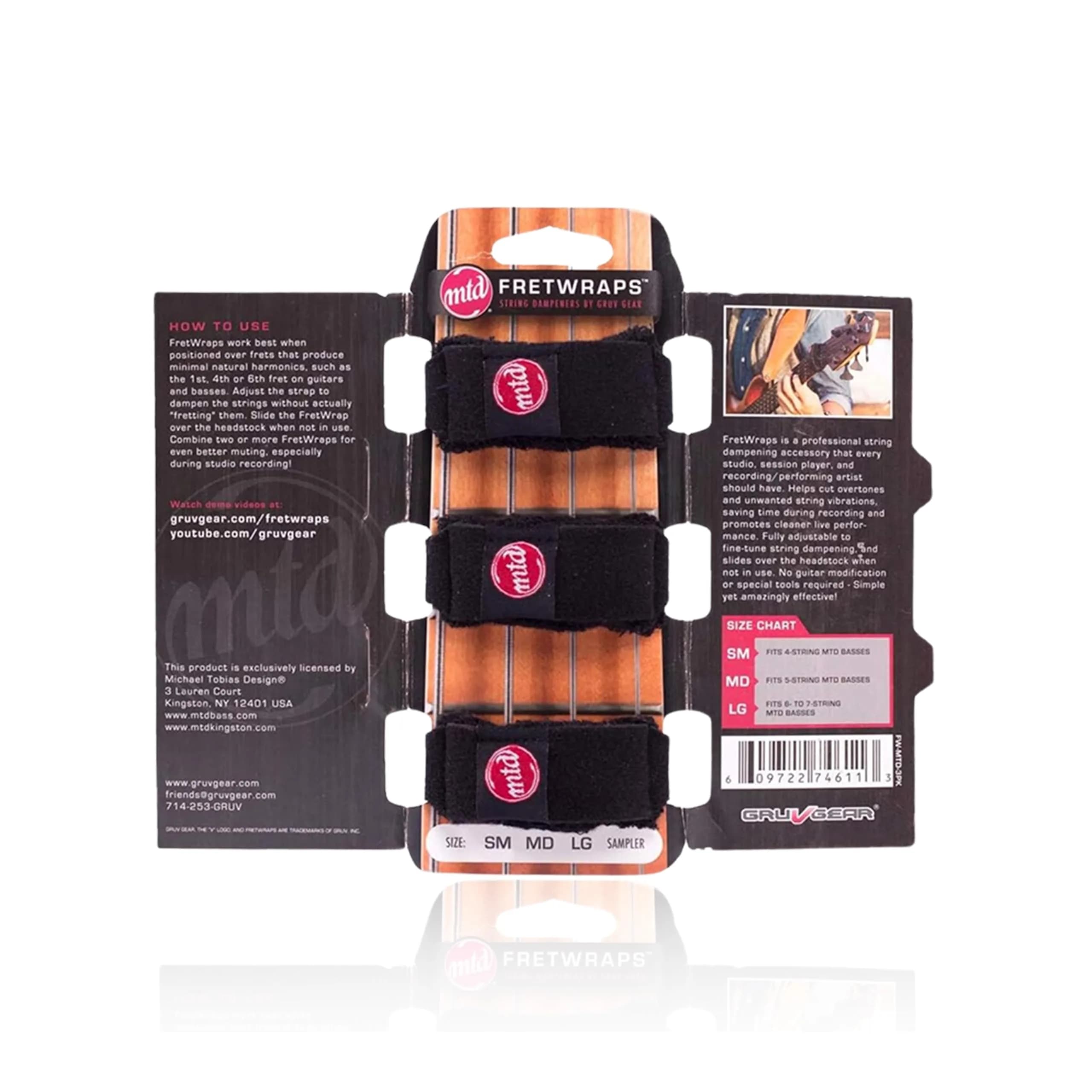 Gruv Gear Fret Wrap & Guitar Mute MTD Edition, 3 Pack Large | Eliminates Unwanted String Noise Instantly