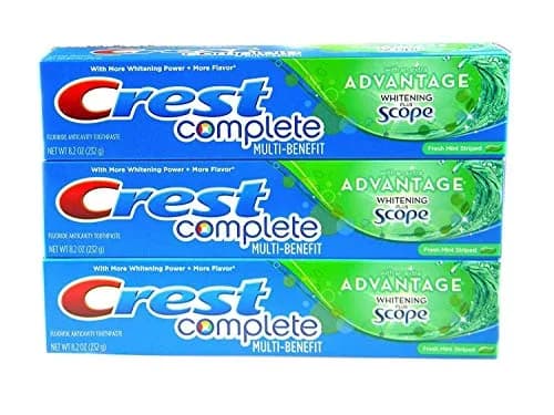 Crest Complete Multi-Benefit Toothpaste 8.2oz Pack of 3 | Extra Whitening & Scope thumbnail 1