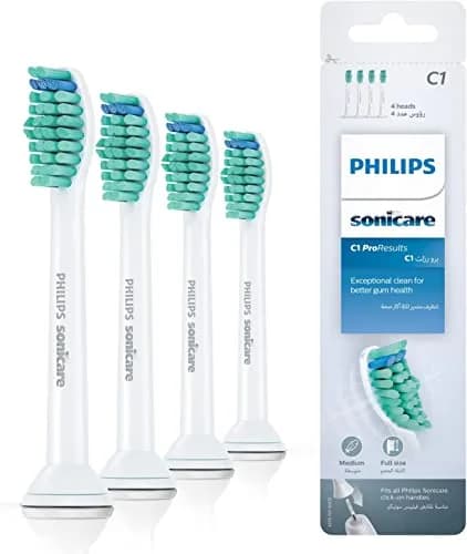 Philips Sonicare Pro Results Brush Heads 4 Pack | Contoured, Soft Nylon, White thumbnail 1