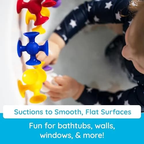 Fat Brain Toys Squigz Starter Set 24 Piece Silicone Suction Bath Toys for Kids 3+ | Sensory & Playful Experimentation thumbnail 5