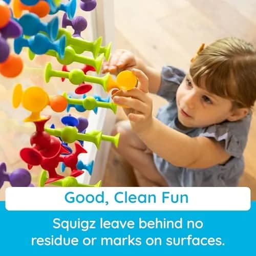 Fat Brain Toys Squigz Starter Set 24 Piece Silicone Suction Bath Toys for Kids 3+ | Sensory & Playful Experimentation thumbnail 4