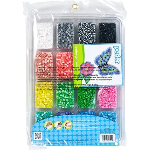 Perler Beads Stripes 'n Pearls Fuse Beads 4000 Count with Storage Tray | Ages 6+ thumbnail 2