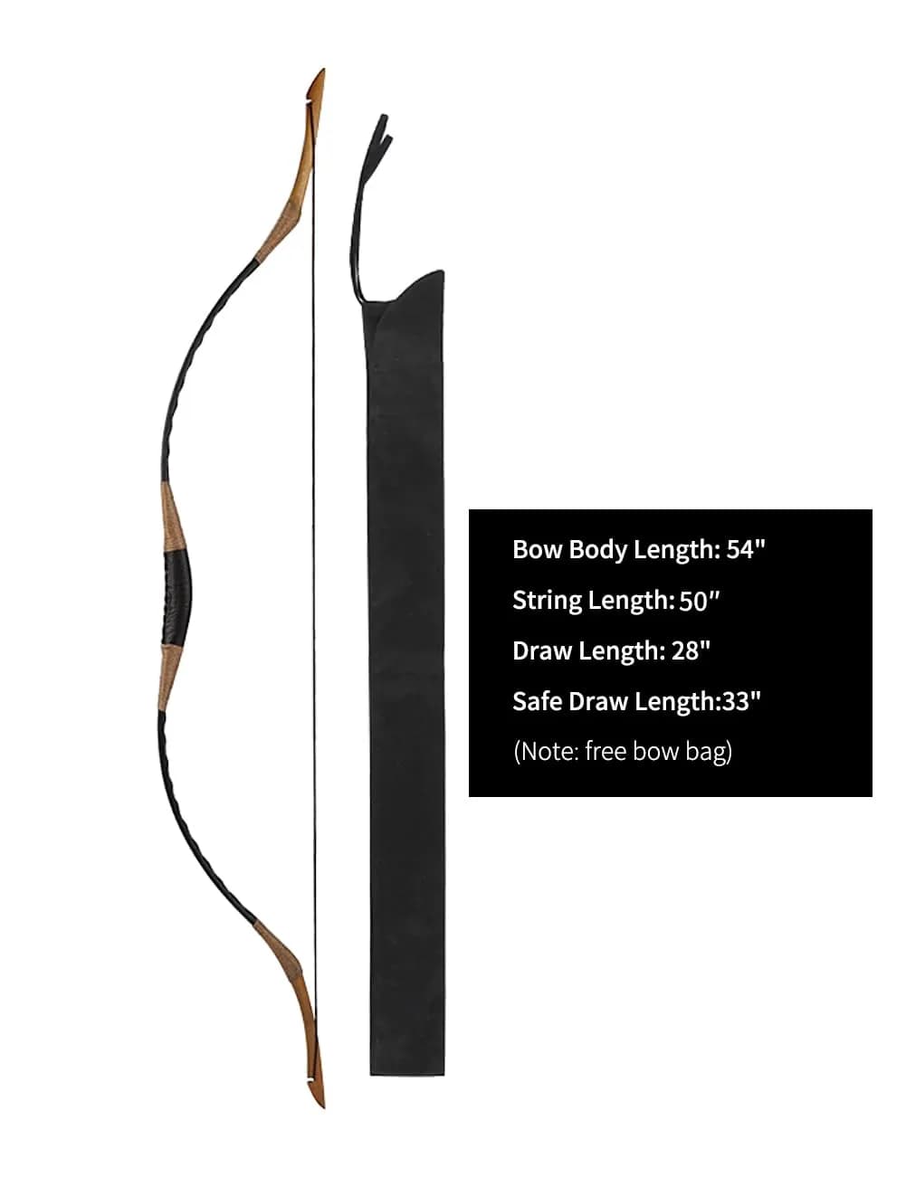 longbowmaker Hungarian Style Handmade Recurve Horsebow 55LB | Right Hand & Left Hand Archery — 40lbs