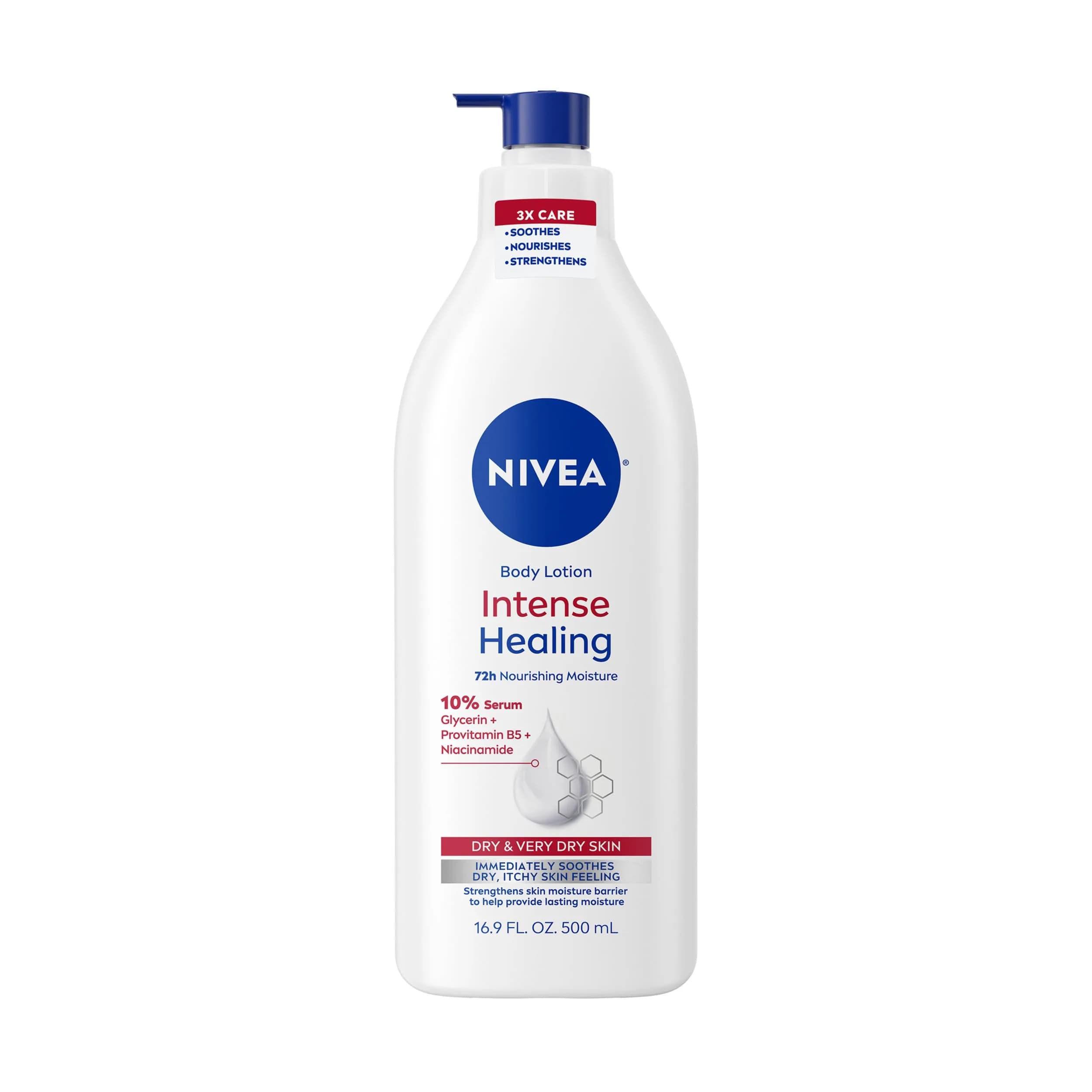 NIVEA Intense Healing Body Lotion 16.9 Fl Oz | 72-Hour Moisture for Dry Skin - main product image