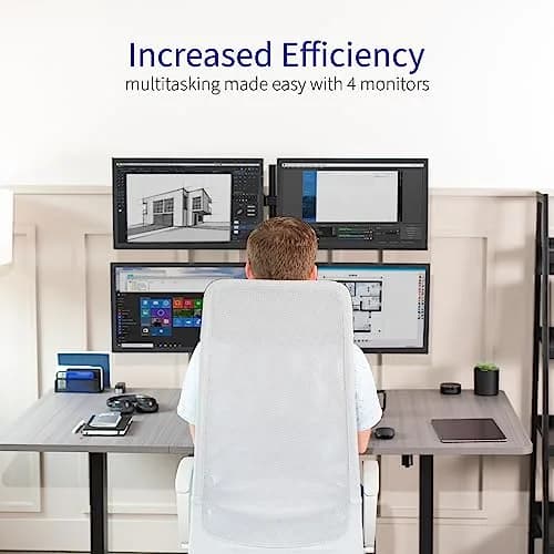 VIVO Quad Monitor Free-Standing Mount 13"-30" Screens | Holds 4 Displays up to 17.6 lbs Each thumbnail 5