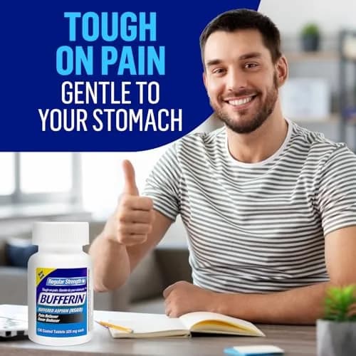 Bufferin Aspirin 325mg | Pain & Fever Relief Tablets, 130 Coated Tablets thumbnail 6