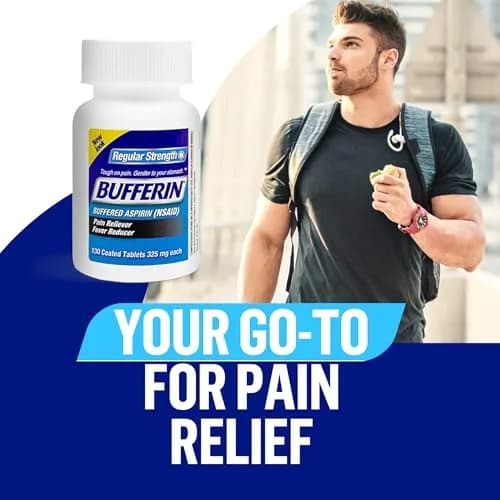 Bufferin Aspirin 325mg | Pain & Fever Relief Tablets, 130 Coated Tablets thumbnail 7