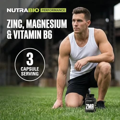 NutraBio ZMA Supplements for Men & Women- Zinc Magnesium Supplements to Support, 180 Ct. thumbnail 5