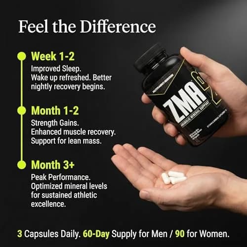 NutraBio ZMA Supplements for Men & Women- Zinc Magnesium Supplements to Support, 180 Ct. thumbnail 6