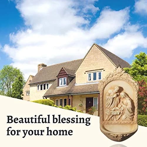 AT001 Catholic & Religious Nativity Holy Water Font 6 1/2" Resin | Holy Family Religious Decor thumbnail 6