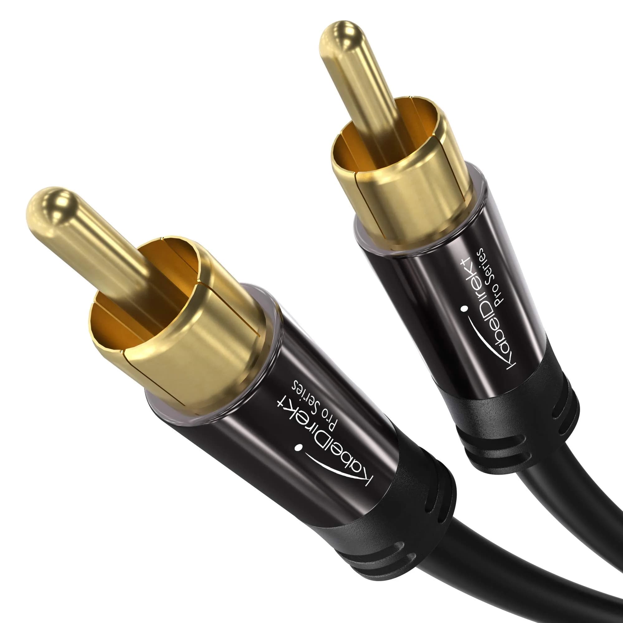 KabelDirekt RCA/Phono Subwoofer Lead Cable 15ft | 75 Ohm Impedance for Audio & Video - main product image