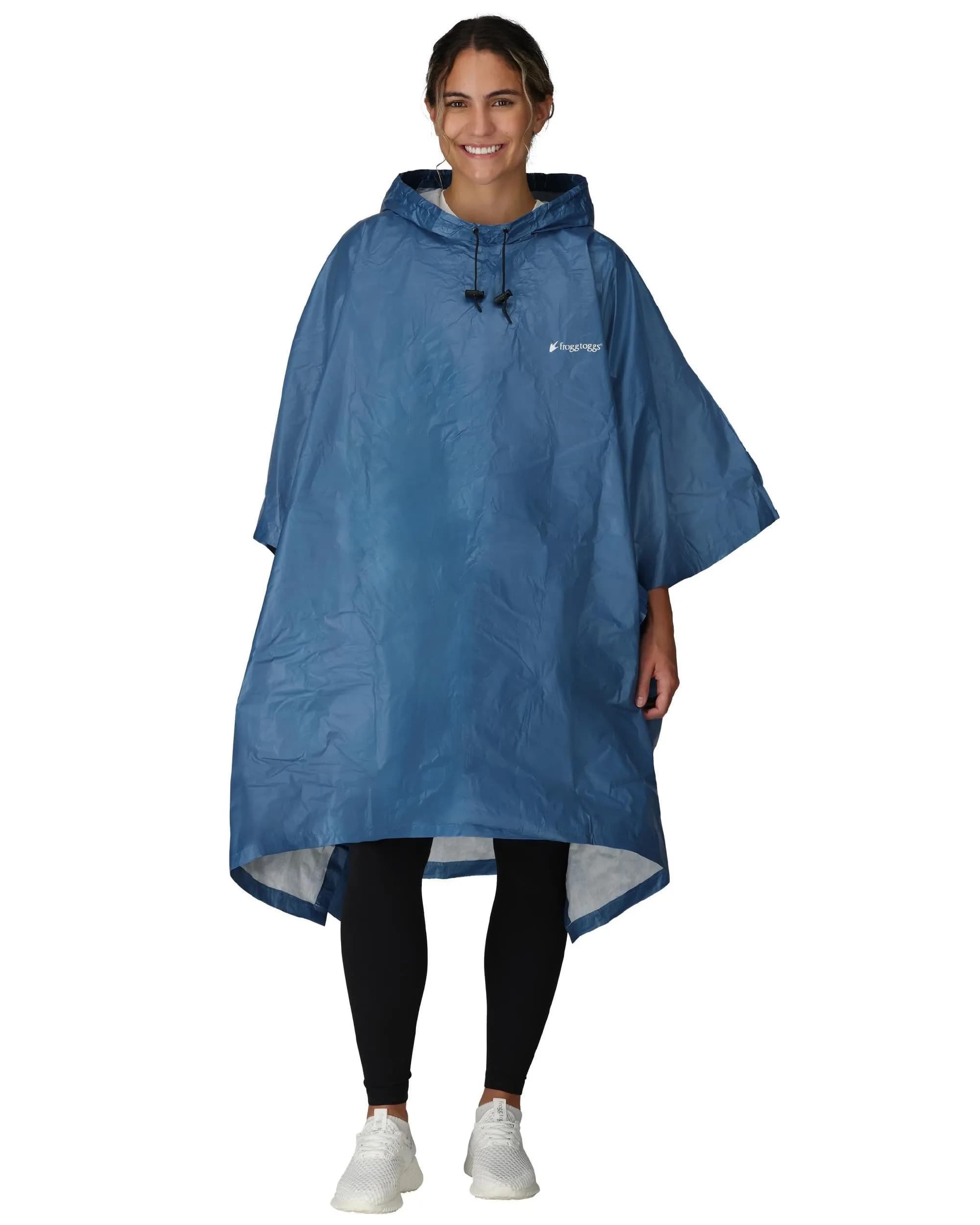 FROGG TOGGS Ultra-Lite2 Poncho Carbon Black | Waterproof Breathable Rain Gear for Indian Monsoons — Blue / Adult