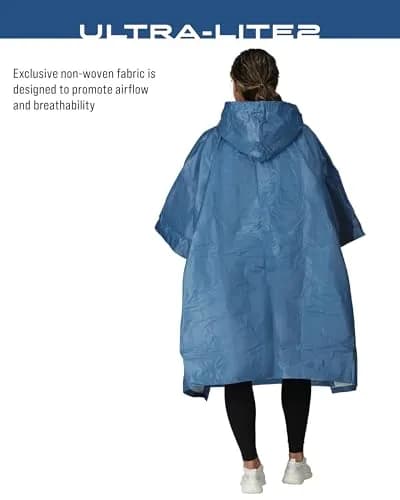 FROGG TOGGS Ultra-Lite2 Reusable Waterproof Breathable Poncho Blue One Size | Lightweight Rain Protection for Active Use thumbnail 3
