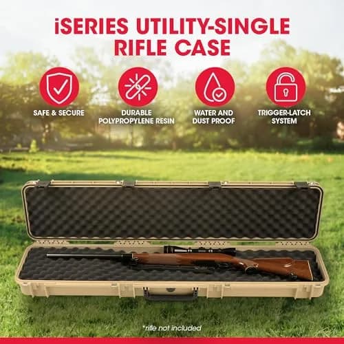 SKB iSeries Single Rifle Case, Tan, 49 in | Waterproof, Impact-Resistant, USA Made thumbnail 2