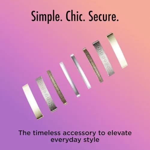GOODY Stay Tight Hair Barrettes 8 Ct Metallic Non-Slip Clips | All Hair Types, Comfortable & Secure thumbnail 5