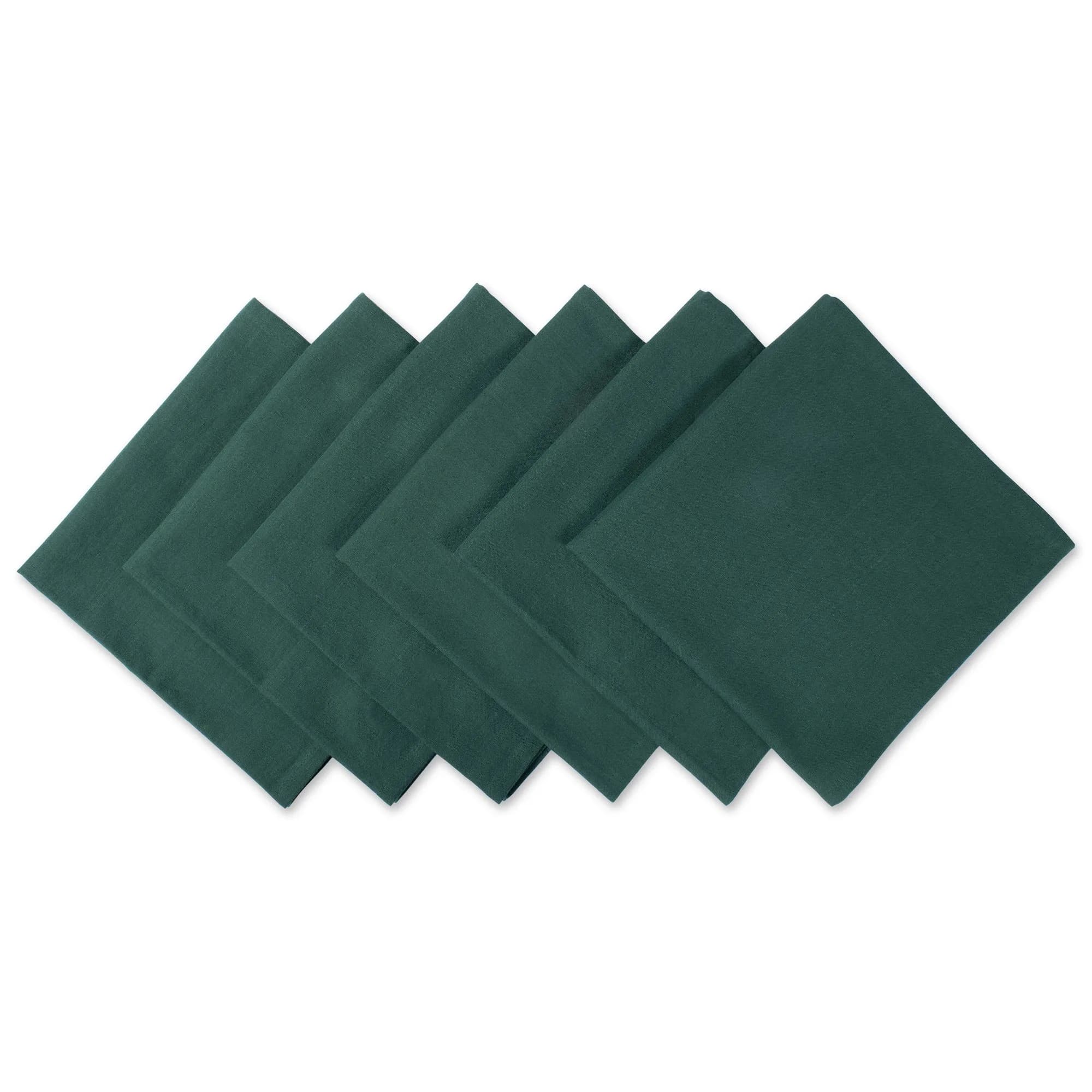 DII Solid Cotton Napkins 51cm (20") x 51cm (20") | Set of 6 BlackBerry Napkins for Formal & Casual Dining — Dark Green