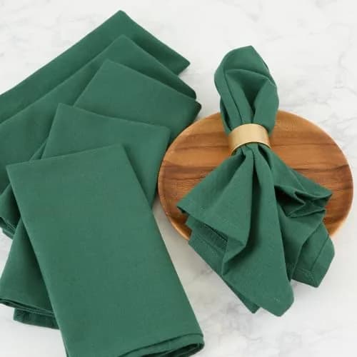 DII Solid Napkin Set Collection, 20x20 in Dark Green | 6 Piece Cotton Napkins for Home & Events thumbnail 4
