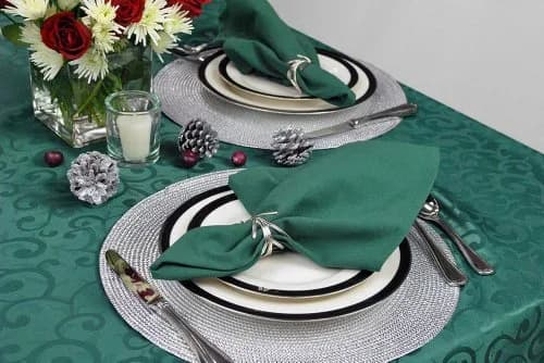 DII Solid Napkin Set Collection, 20x20 in Dark Green | 6 Piece Cotton Napkins for Home & Events thumbnail 6
