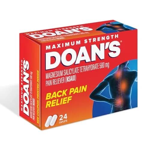 Doans Back Pain Relief Caplets, 580 mg Magnesium Salicylate | Fast-Acting Back Pain Relief thumbnail 1