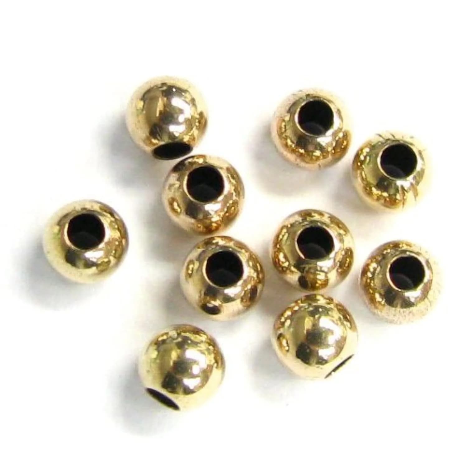 Dreambell 20 pcs 14K Gold Filled 2mm Round Seamless Ball Spacer Bead | Jewelry Making Essential - main product image