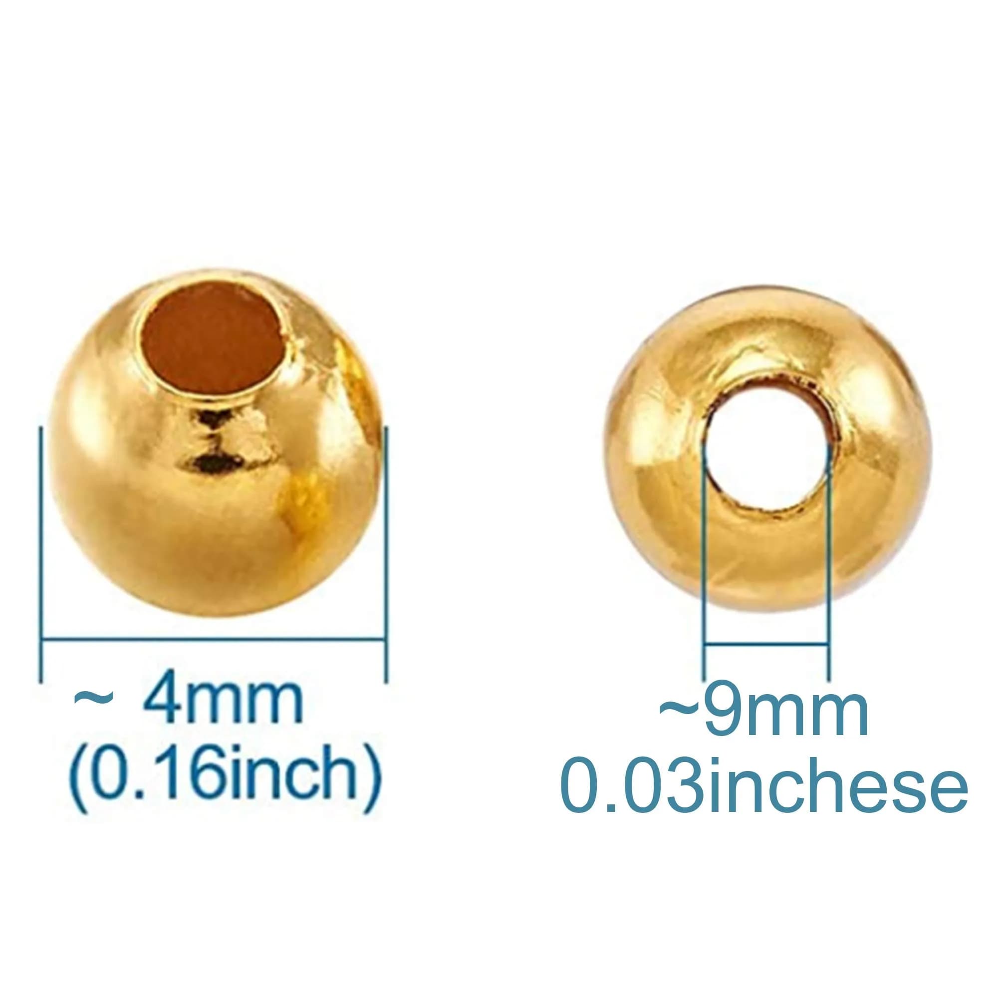 Dreambell 20 pcs 14K Gold Filled 2mm Round Seamless Ball Spacer Bead | Jewelry Making Essential — 4 mm