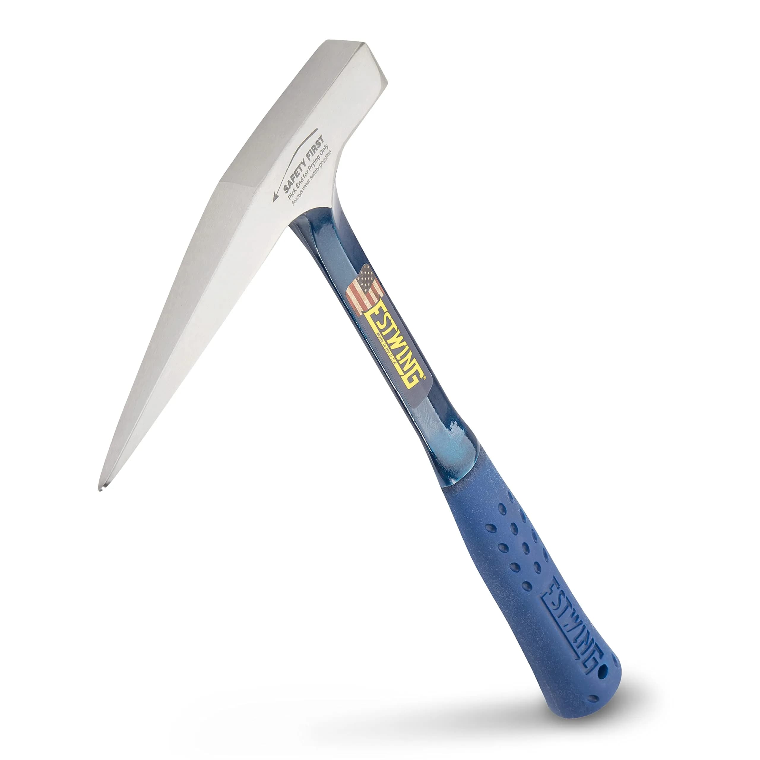 Estwing Rock Pick - 13 oz Geological Hammer with Smooth Face & Shock Reduction Grip - E3-13P, Silver | Fully Forged Alloy Steel, 70% Vibration Reduction - main product image