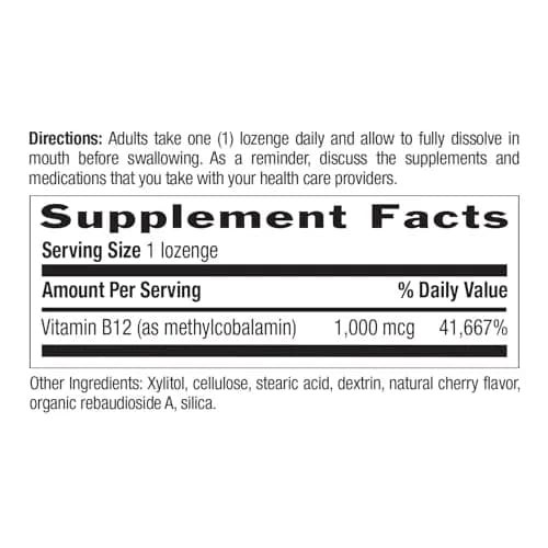 Country Life Methyl B12 1000 mcg Cherry Flavor | Supports Energy & Stamina thumbnail 6