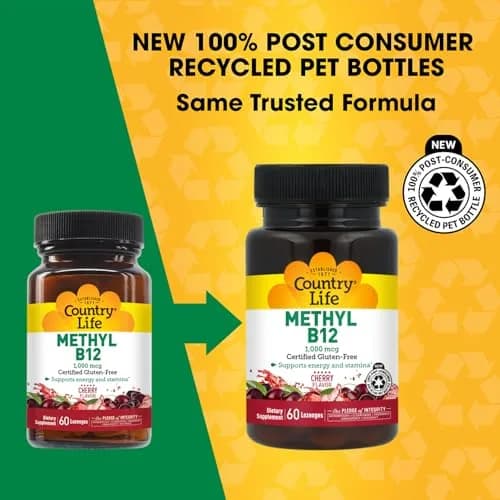 Country Life Methyl B12 1000 mcg Cherry Flavor | Supports Energy & Stamina thumbnail 2
