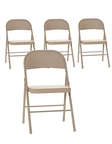Cosco All Steel Folding Chair Antique Linen | Durable, Space-Saving Seating (70-120 chars) thumbnail 4