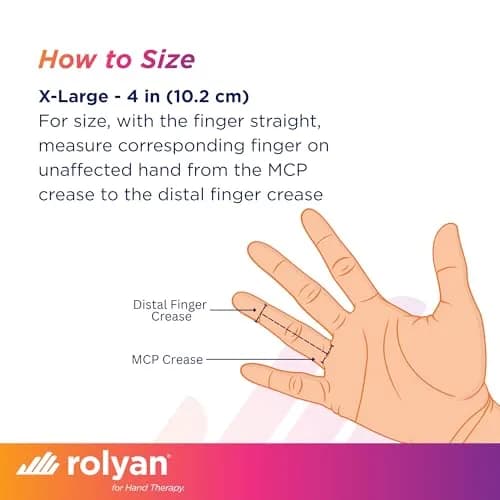 Rolyan Sof-Stretch Finger Extension Splint XL Black | Supports PIP Joint Extension for Boutonniere Deformity thumbnail 2