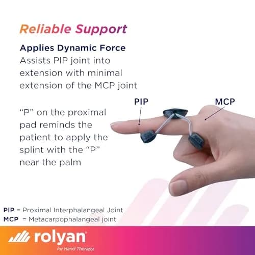 Rolyan Sof-Stretch Finger Extension Splint XL Black | Supports PIP Joint Extension for Boutonniere Deformity thumbnail 3