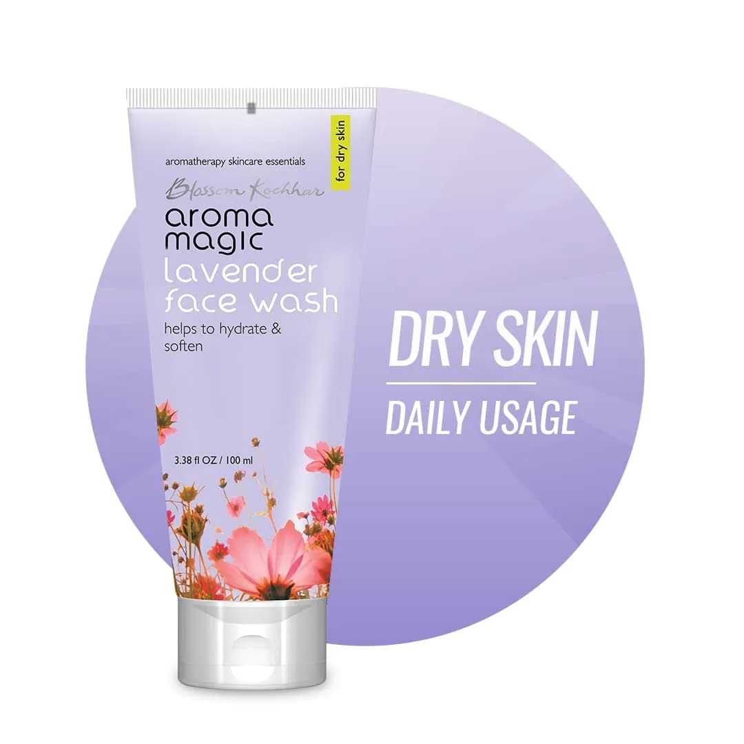 Aroma Magic Lavender Face Wash | Hydrates & Softens Skin | Helps Prevent Aging | Soothing & Refreshing Facial Cleanser | for Dry Skin | 3.38 Fl Oz/100ml