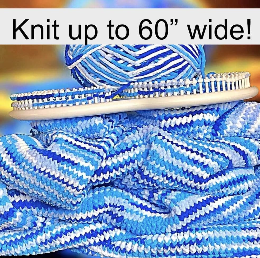 Authentic Knitting Board Afghan Knitting Loom for Blankets, S-Shaped 198-Peg Loom | Knit Blankets Up to 60" Wide thumbnail 3