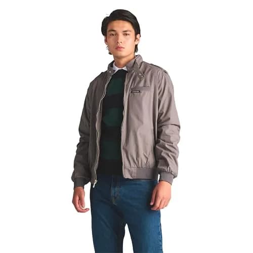 Members Only Classic Iconic Racer Slim Fit Windbreaker Jacket (Grey, Medium) | Water-Resistant Year-Round thumbnail 5
