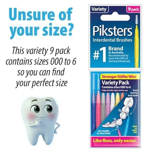 Piksters Interdental Brush Size 0 Grey 100 Pack | ISO 1 for Very Tight Gaps thumbnail 5