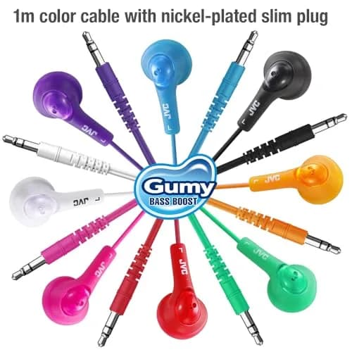 JVC Gumy Earbud Headphones Violet | Powerful Sound with 13.5mm Neodymium Drivers thumbnail 6