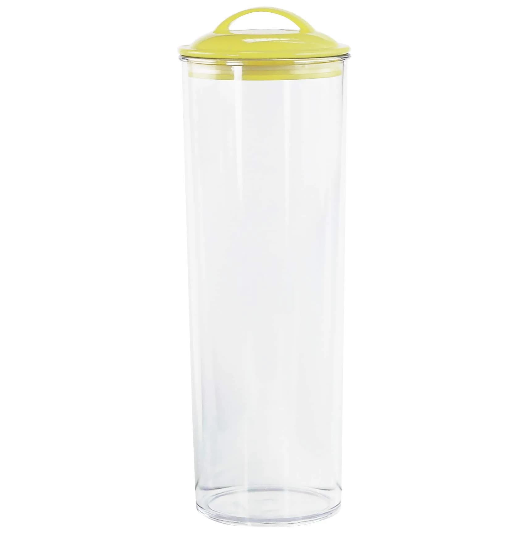 Reston Lloyd Tall Clear Spaghetti Pasta Storage Canister Container 33cm (13.5 inches) | Airtight BPA-Free for Kitchen Pantry Organization — Lemon
