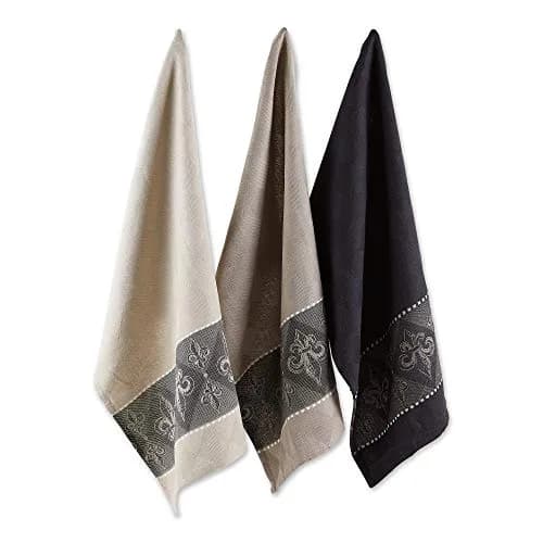 DII Cotton French Jacquard Dish Towels Set of 3 | Elegant Kitchen Decor & Absorbent thumbnail 1