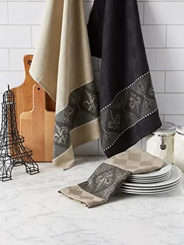 DII Cotton French Jacquard Dish Towels Set of 3 | Elegant Kitchen Decor & Absorbent thumbnail 4