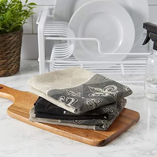 DII Cotton French Jacquard Dish Towels Set of 3 | Elegant Kitchen Decor & Absorbent thumbnail 7