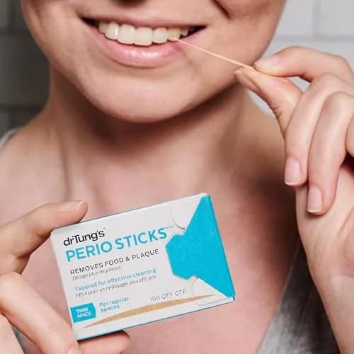 drTung's Perio Sticks Dental Floss Picks - Thin, 600 Count (6x100) | Gentle Gum Cleaning & Plaque Removal thumbnail 6