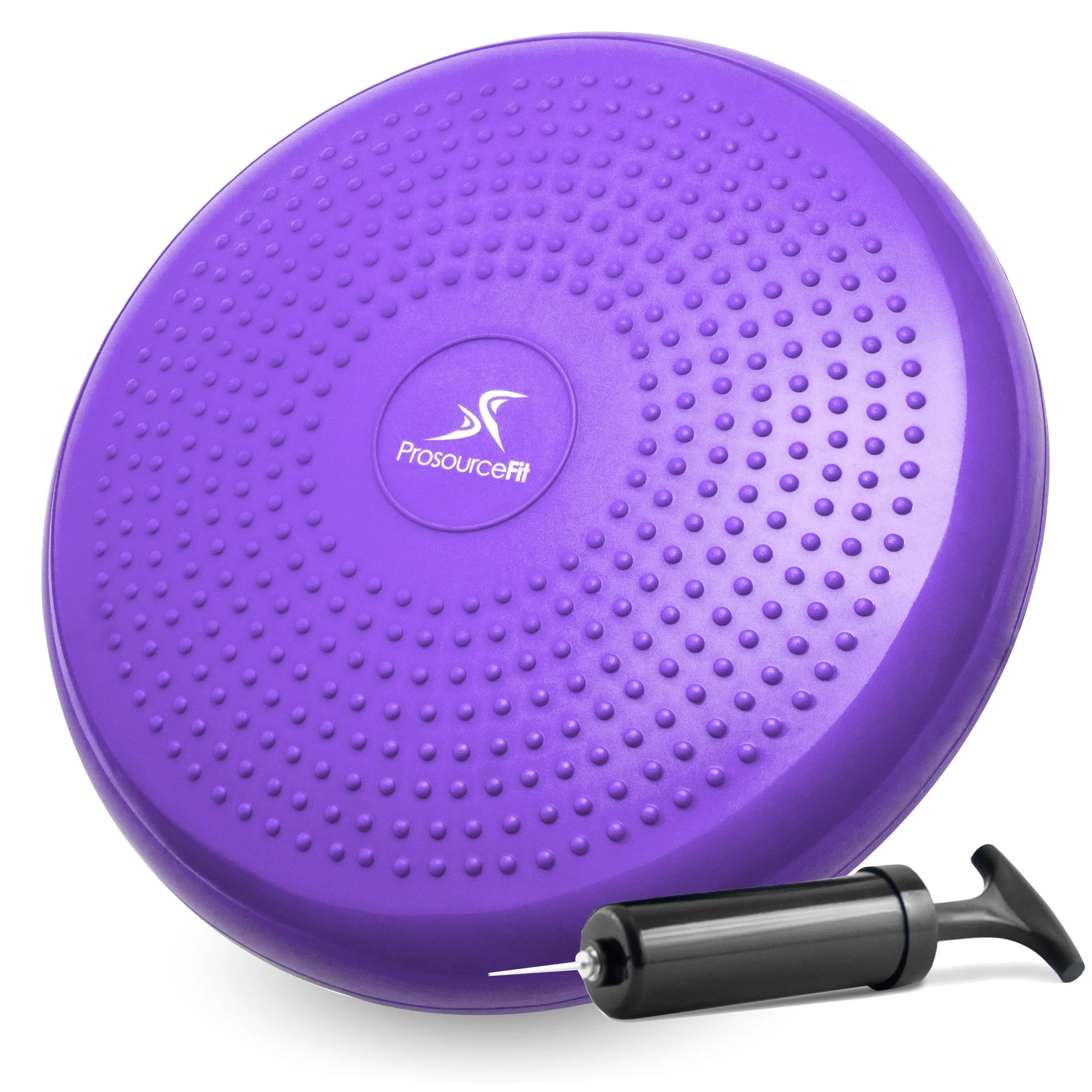 ProsourceFit Core Balance Disc Trainer, 14" Diameter with Pump for Fitness, Balance & Seating; Wobble Board for Core Stability; Flexible Floor Cushions for Kids, Purple - main product image