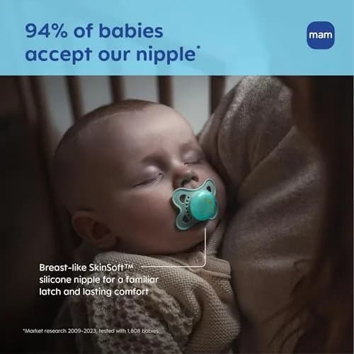 MAM Original Baby Pacifiers 0-6 Months, Glow-in-the-Dark, 2-Pack | Developed with Pediatric Dentists thumbnail 6