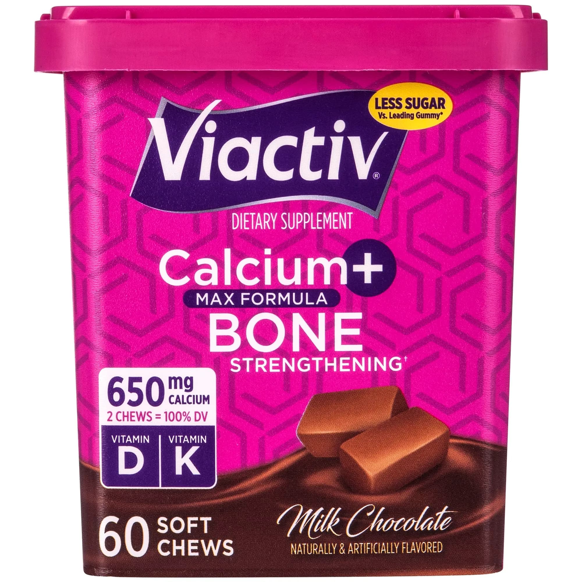 Viactiv Calcium + Vitamin D Soft Chews 60 Count | Milk Chocolate for Bone Support in India