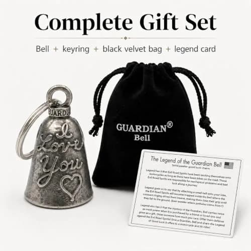 Guardian Bell Flame Bell Keychain | Motorcycle Good Luck Charm with Keyring & Gift Bag | 10g (0.35oz) thumbnail 6
